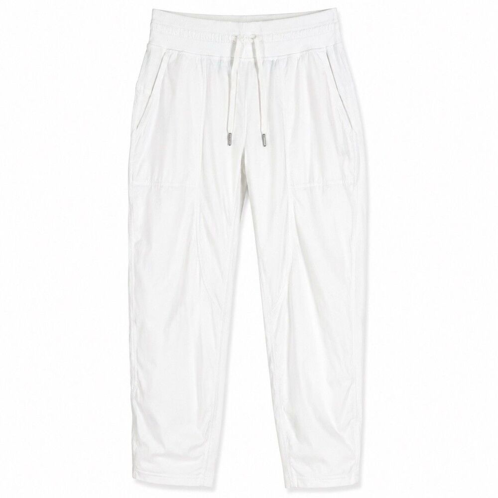 Lululemon Studio Mid Rise Jogger Women Size 4 White Full Lenght Athletic Active